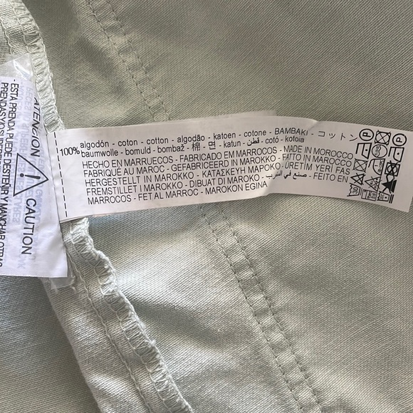 Zara denim oversized jacket w waist tie in green NWOT - Picture 15 of 17